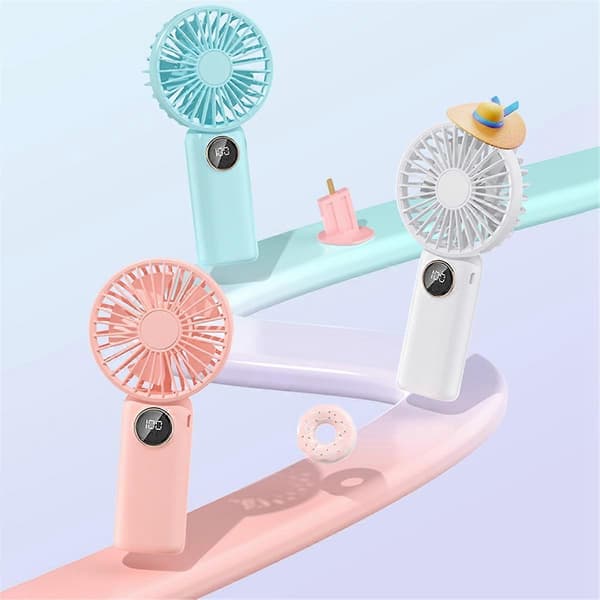 V12 Håndholdt Ventilator til Studerende Voksne Ventilator, Pink