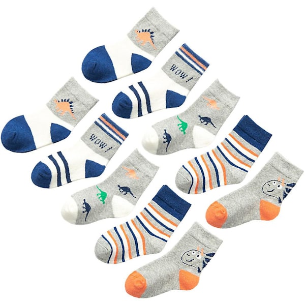 5-pack Tecknade Strumpor Crew Strumpor Andningsbara Barnstrumpor (För 1-3 År)