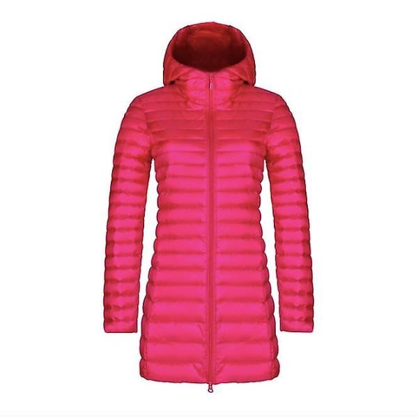 Syksyn ja talven uusi muoti untuvatakki naisten ohut osa, pitkä osa hupullinen korealainen versio ohuesta suuresta yksinkertaisesta takista Rose Red M