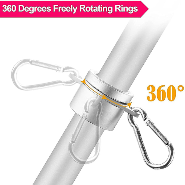 2 stk. flagstangringe Anti Wrap flagstangclips drejelige 360 roterende flagstang flagmonteringsringe