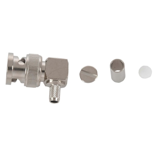 3X BNC Hane Kontakt Rätvinklig Krymp för RG58 RG400 RFC195 RF Koax Adapter Anslutning, Silver