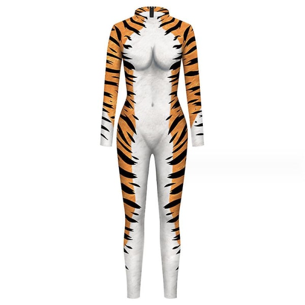 Halloween Cosplay -asu Hauska Body-puku Naisten Miesten Spandex Zentai -puku kokovartaloinen eläimen kallo printed Halloween-rekvisiitta style 7 L