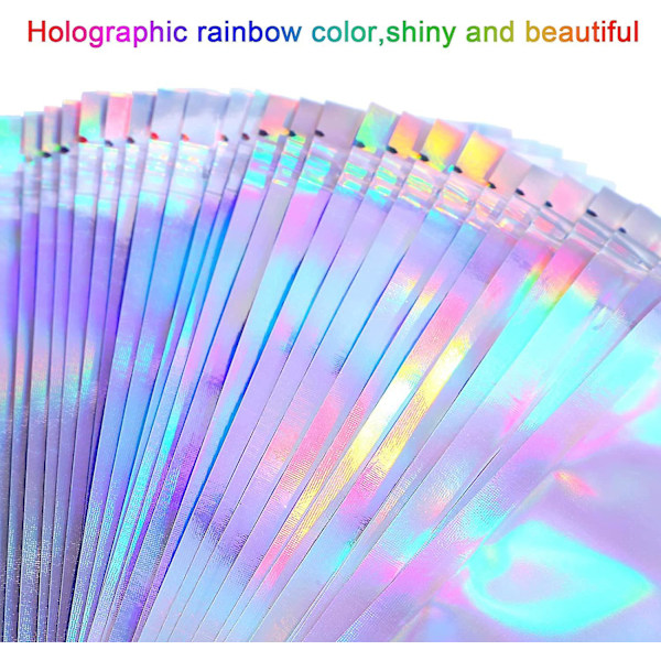 100 Stycken Luktfria Påsar Holografiska Förpackningspåsar Matförvaringspåsar (7,5*10cm)