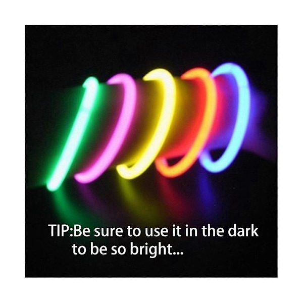 100 STK Fluorescerende Lys Glow Sticks Armbånd Halskæder til Bryllupsfest Glow Sticks Lyse Farver