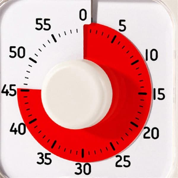 Tyst Visuell Timer 60-Minuters Stoppur Väckarklocka Nedräkningstimer med Ställ Visualisering Kök Matlagningstimer Vit