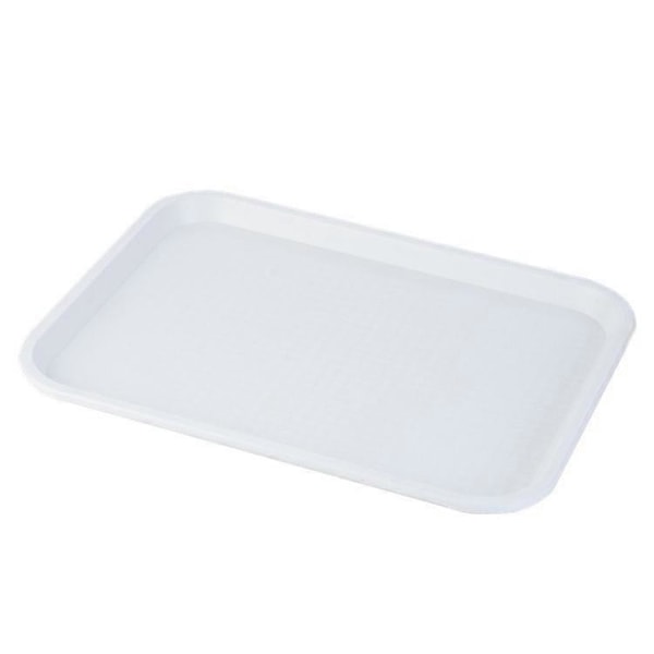 45x35cm Rektangulär Snabbmatsbricka Hotell Restaurang PP Serveringsbricka, Storlek L (BPA-fri, Ej FDA-certifierad) White