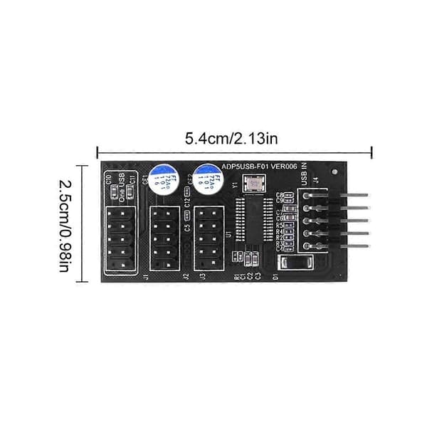Bundkort USB 2.0 Header Splitter 9 Pin 1 til 3 Hun Forlængerkabel