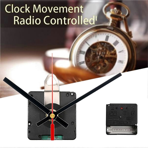 Tyst Radiostyrd DIY Klockmekanism DCF Signal Mode Klocka med 2 Uppsättningar Visare Reparation