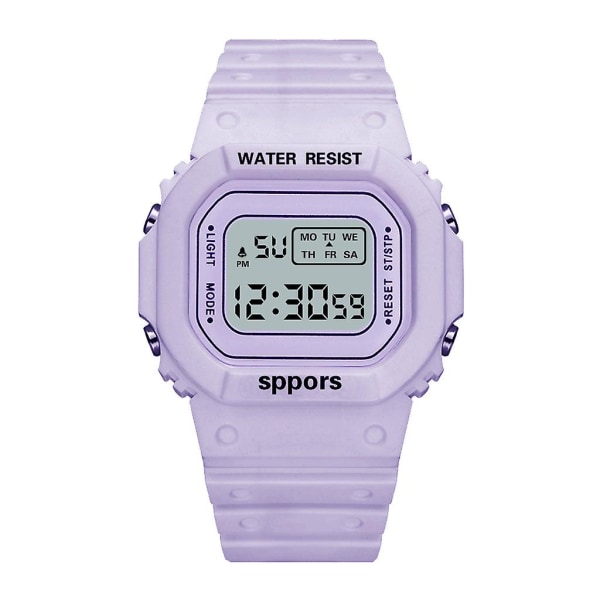 Mode Män Watch Transparent Digital Sport Hand Emoji Människor Present Watch purple