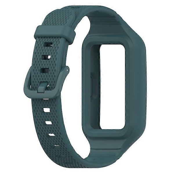 Kompatibel med Huawei Band 6 / 7 / 8 Sports Silikon Klokkereim med Deksel DarkGreen
