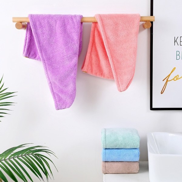 Hårhåndklehatt for kvinner, hurtigtørkende mikrofiberhåndklehette, badehodeplagg, solid håndklehette, superabsorberende turbanhårhåndkle purple