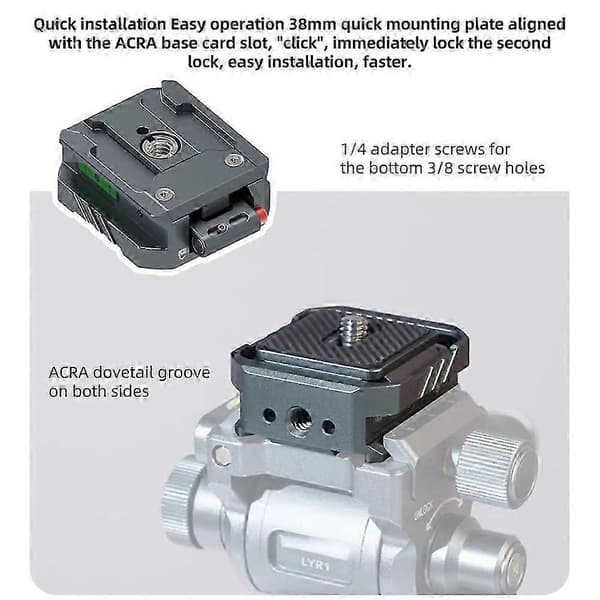 Fuldmetal Kamera Arca Quick Release Kit til Stabilisator Tripod Slide Rail Quick Mount Spænde Base