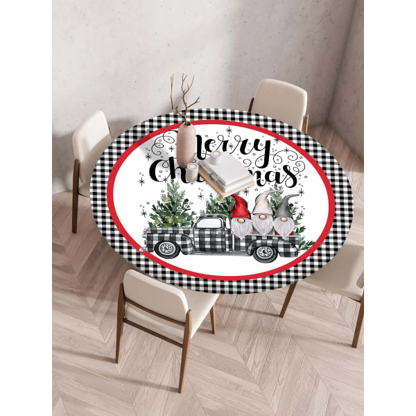 Juledug med elg, klokke, blomster, røde bær, juledug med snefnug, julemand, dekorativ til julefrokost, bryllup Style 6 Suitable 150cm table