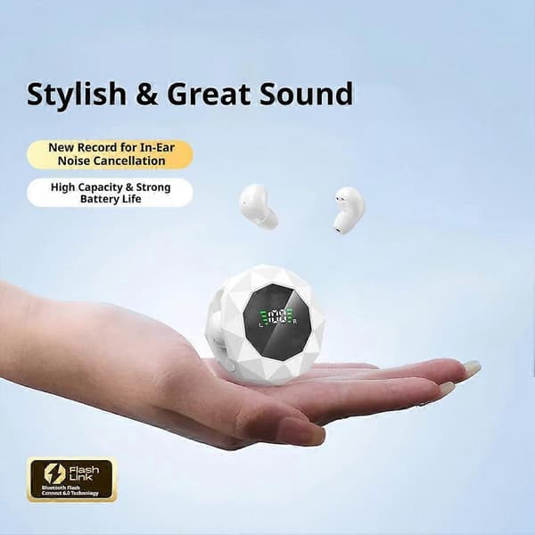 Mini sovande hörlurar Bluetooth V6.0 - Trådlösa brusreducerande hörlurar white