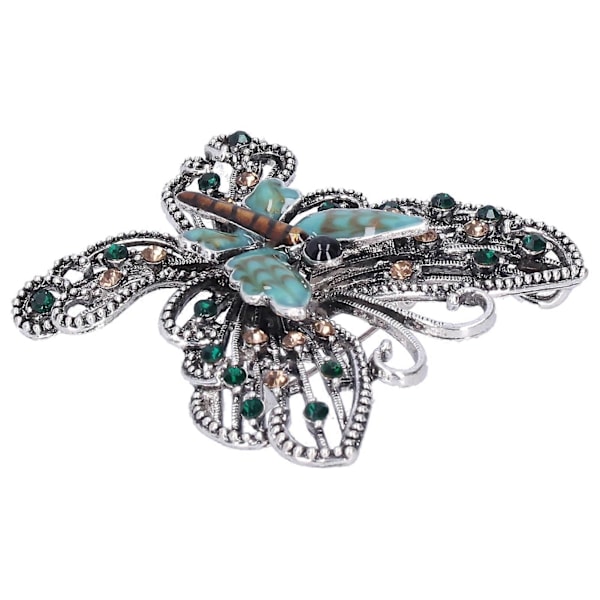 Broche Nål Diamant Hul Sommerfugl Mønster Revers Nål Frakke Mærker Fest Corsage Tilbehør Grøn