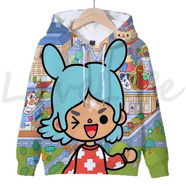 Toca Life World Hupparit Pojille Tytöille Pitkähihaiset Puserot Lasten Urheiluvaatteet Lasten Sarjakuva Collegepaidat Syksyn Topit Sudadera 30 kids-120(6T)