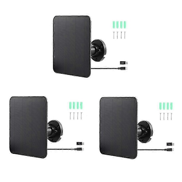 5V 5W Solpanel med Kabel Kamera Solpanel Oplader 360 Justerbar Montering
