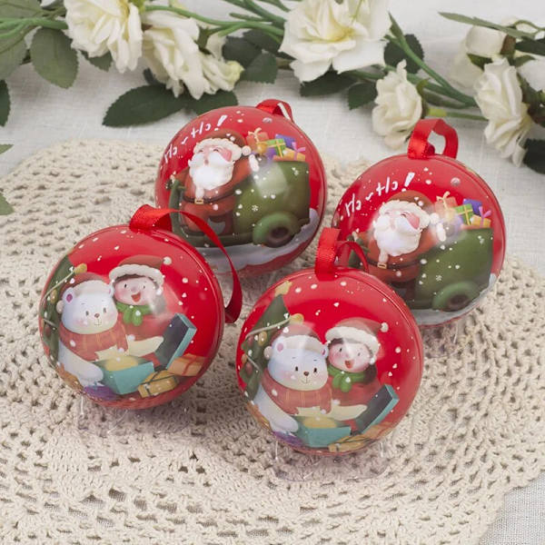 Julgransprydnad Hänge Fairy Ball Julgodis Presentförpackning Kreativt Hänge Järnkula Julartikel Atmosfär Hänge Style K 6.8cm  2pcs
