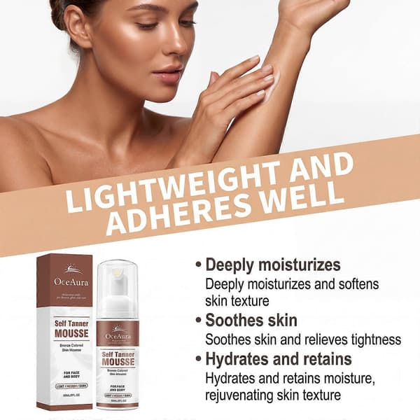 Selvbruner Mousse, 60 ml Bronzing Skum til Ansigt og Krop 2PCS