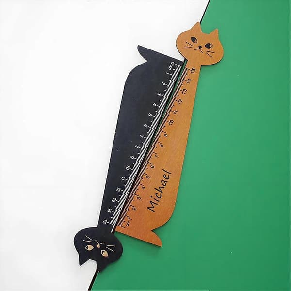 Cat, Shape, Solid Wood, Ruler, Office, Cute School Supplies For