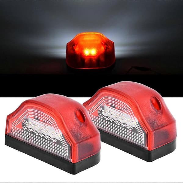 Universal LED-nummerpladelys 12V 24V Hvidt baglys Svart