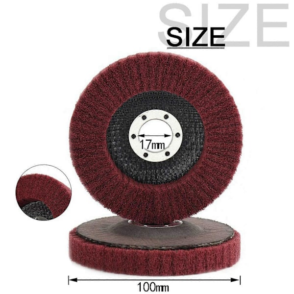 25 stk. 10 cm Nylon Fiber Lamelslibeskive Poleringsslibeskive, Skuresvamp Polerskive til Vinkelsliber