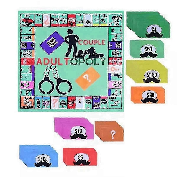 Parspill for Par - Adultopoly Brettspill Par Opoly Brettspill Underholdning Brettkort Spill Cou
