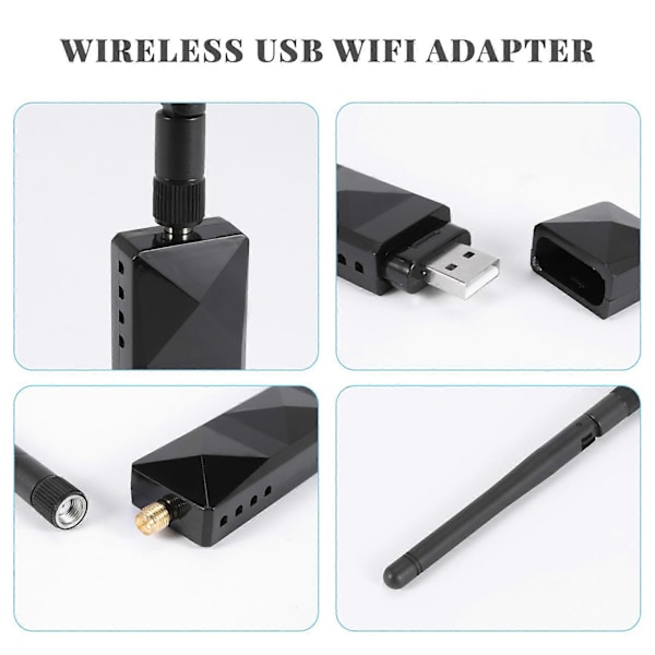 AR9271 802.11N 150Mbps Trådlös USB WiFi Adapter + 6DBi WiFi Antenn Nätverksadapter för Windows 7/