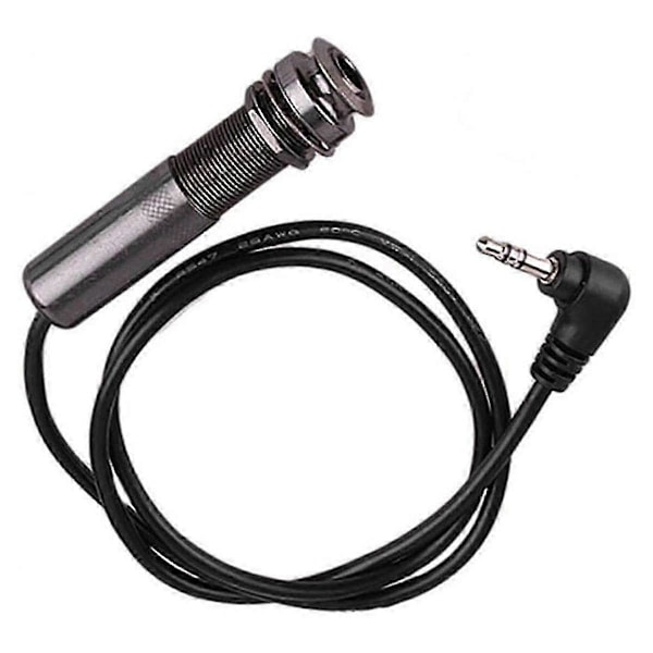 3X Akustisk Gitarr Piezo Pickup Endpin Jack Adapter med Stereo Instrumentkabel
