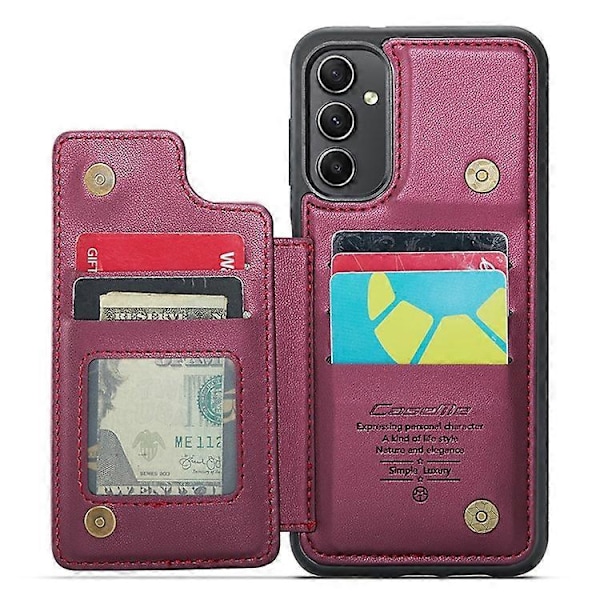 CASEME C22 -sarjan suojakuori Samsung Galaxy A54 5G -puhelimelle, RFID-nahka+TPU-puhelinkotelo Red