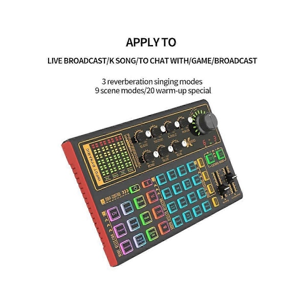 SK300 Mixer Ryste Live Udstyr Engelsk Version Mobiltelefon Computer USB Ekstern Multi-Functio