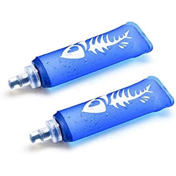 2-pack Mjuk Flask Vattenflaska Vikbar Vattenflaska 250ml För Löpning Vandring Cykling Klättring Blå Mjuka Vattenflaskor Vattenflaskor Vikbar