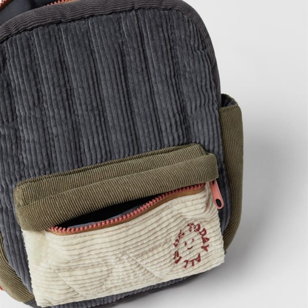 Barns liten skolväska Brun manchester retro ryggsäck för män och kvinnor tillgängliga 1 26x21x10