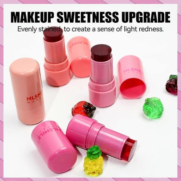 MLSMILE Jelly Læbe- og Kindfarve - 2 i 1 Blush & Læbestift Raspberry Pink