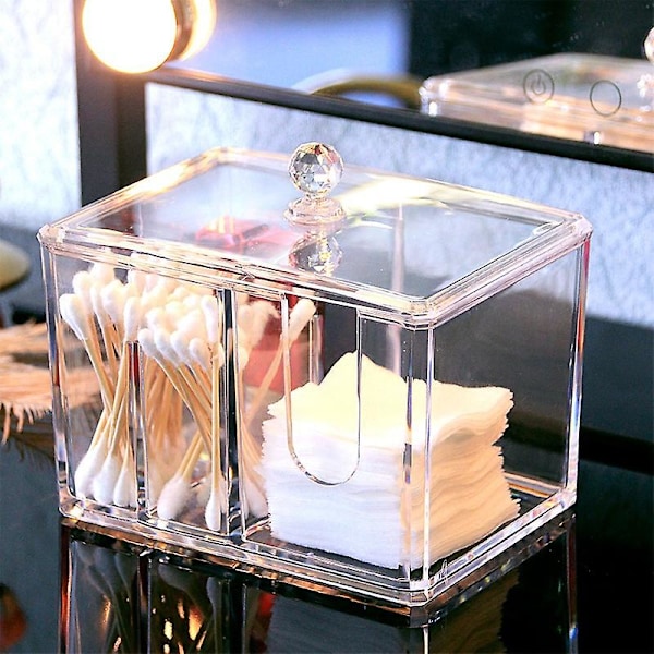 Vatpindsæske Vatpindeholder Makeup Organizer Etui