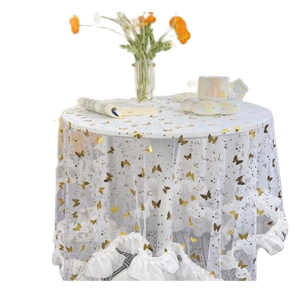 Moderne Nordisk Ins Glimt Dug Stue Flæse Blonde Dug Måtte Rundt Kaffe Spisebord Cover Dekoration Jul Red 60x60cm