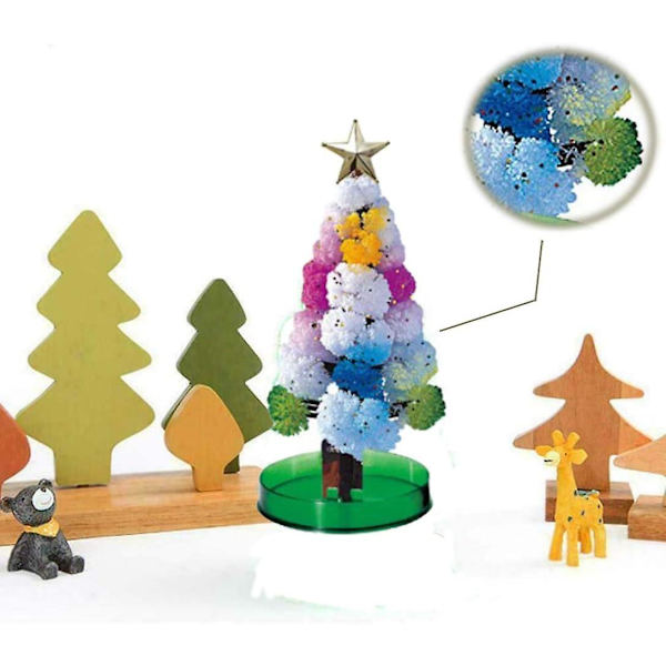 2 stk. Magisk Tre til Arbor Day - DIY Krystallpapir Voksende Tre Kit - Nyhet Pedagogiske og Festleker (fargerik)