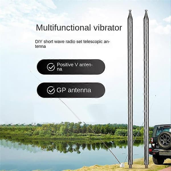 BD7IBI 5.2M Rustfri Stål Pisk Antenne Trækstang til HF Radio Positiv V Antenne GP Antenne DIY M1
