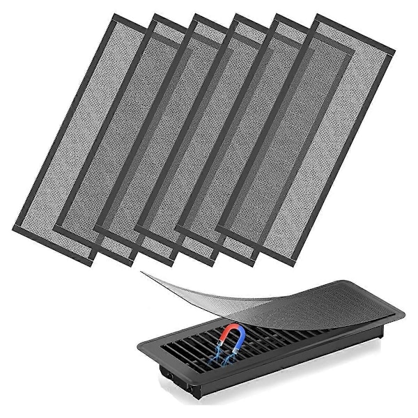 Gulvventil deksler, 4x12In magnetiske ventil deksler netting skjerm luftventil filter, gulvregister ventil deksel
