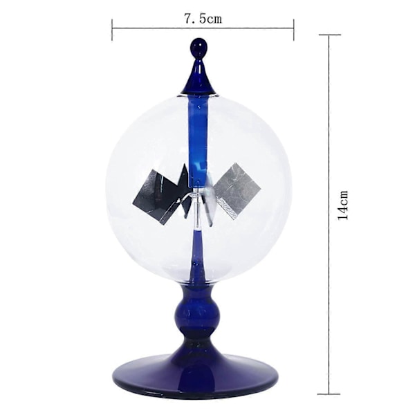 Blå Solenergi Radiometer Sollys Energi Crookes Spinnende Vinger Vindmølle Gave Hjem Skrivebord Dekor