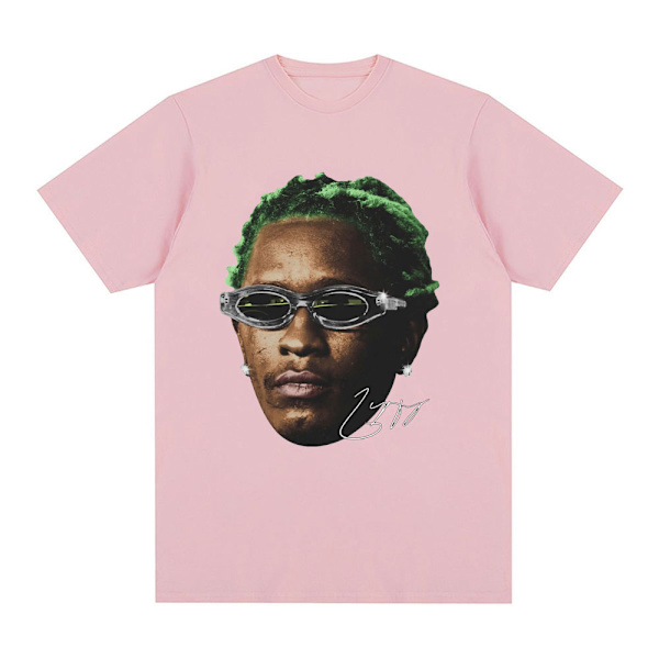 Räppäri Young Thug Graafinen T-paita Miehet Naiset Muoti Hip Hop Vintage T-paita Q06007 Black L