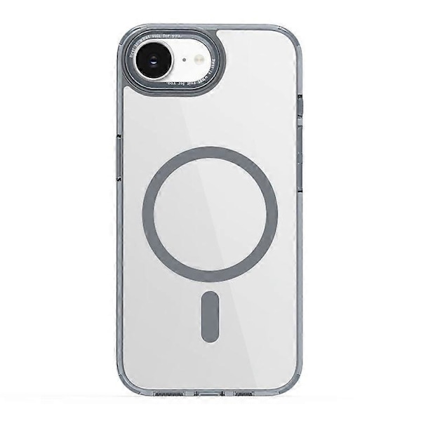 Kompatibelt deksel for iPhone 16e TPU+PC Transparent Magnetisk Telefondeksel Grey