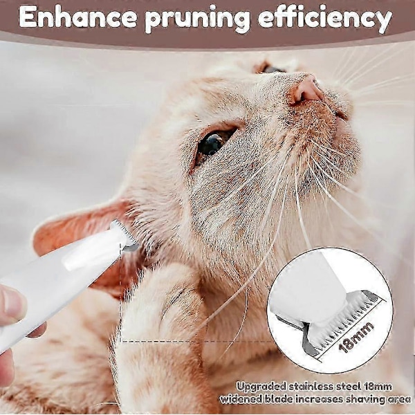 Ny Hundepote Trimmer med LED Lys Fuldt Vandtæt Kæledyrshårtrimmer med LED Display Hundeklippere til Grooming 18mm Bredere Klinge