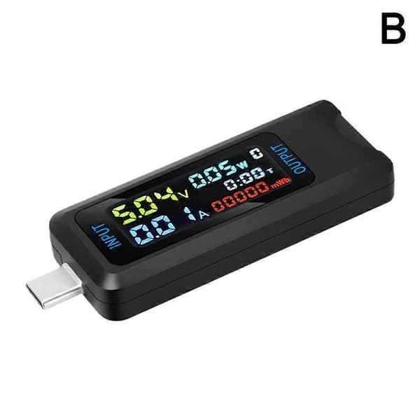 .UK-USB Type-C Digital Strømkapasitetstester Spenningsstrømmåler ^uk| typec