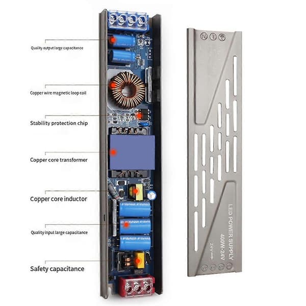 LED Transformator 24 V, Transformator 24 Volt Driver, Konstant Spenning LED Transformator for LED Strip L