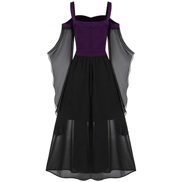 Halloween Middelalder Renæssance Cosplay Kostumer Hexe Gotisk Pirat Viking Vestidos Bandage Kjole Op Klædningsfest Julekjole Til Kvinder Navy Blue XXL