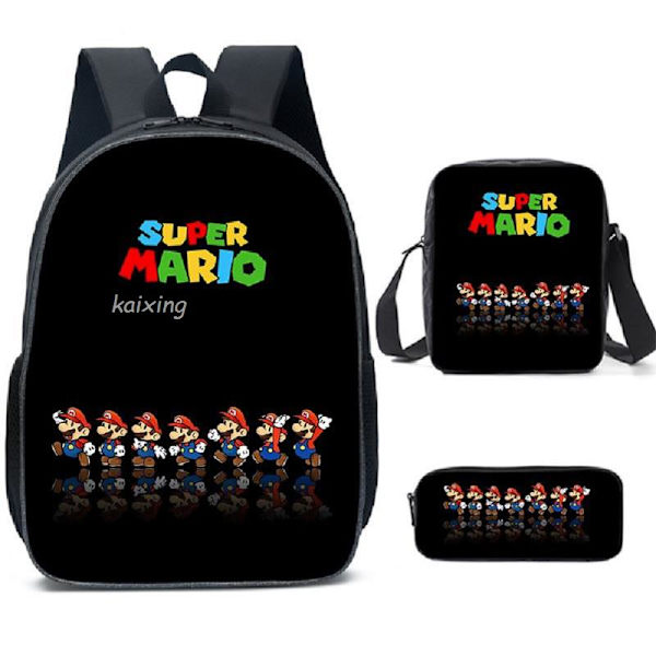 Super Mario Prinsesse 3-delt skolesekk for barn Army Green 14inch
