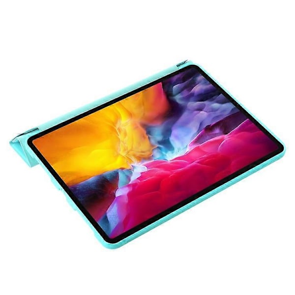 Kompatibel med iPad Pro 13 (2024) Deksel Origami Stativ Auto Sleep / Wake PU Lær+Silikon Nettbrettdeksel Azure