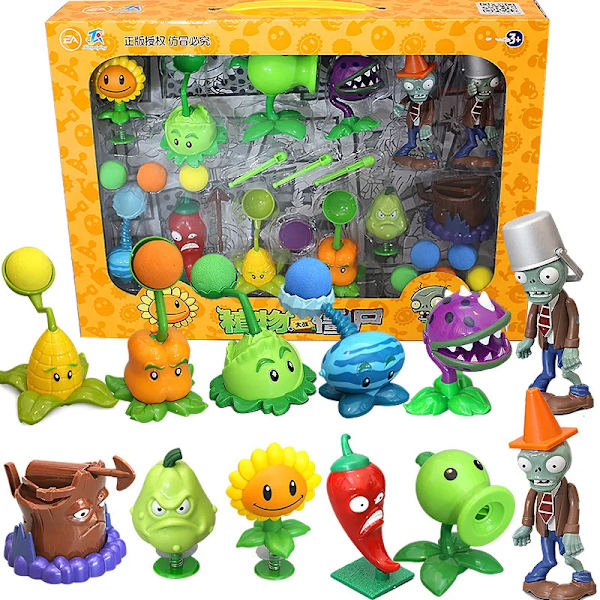 Stora Äkta Plants vs. Zombie Leksaker 2 Komplett Uppsättning Pojkar Mjuka Silikon Anime Figur Barn Dockor Jul Födelsedagspresenter F No box