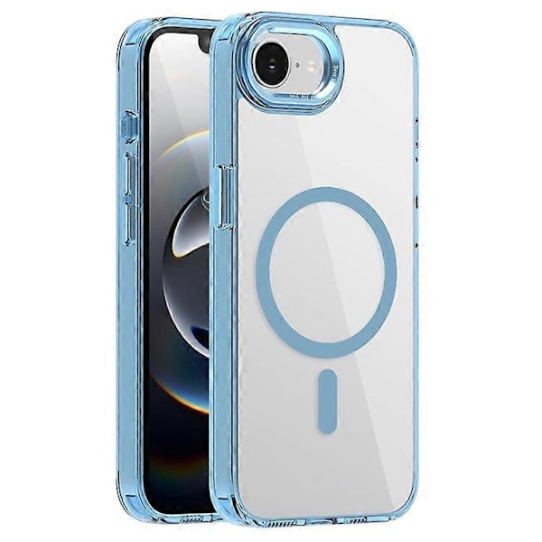 Kompatibelt deksel for iPhone 16e TPU+PC Transparent Magnetisk Telefondeksel LightBlue